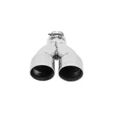 Exhaust Tip - 3" Dual Angle Cut Polished SS Fits 2.5" Tubing-Clamp On