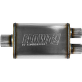 FlowFX Muffler 409S 4x9x14 - 3" Inlet Centered/2.5" Outlet Dual