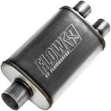 FlowFX Muffler 409S 4x9x14 - 3" Inlet Centered/2.5" Outlet Dual