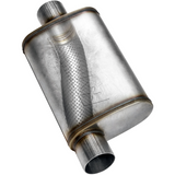 FlowFX Muffler 409S 4x9x14 - 3" Inlet Centered/2.5" Outlet Dual