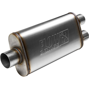 FlowFX Muffler 409S 4x9x18 - 3" Inlet Centered/2.5" Outlet Dual