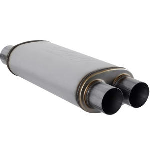 FlowFX Muffler 409SS - 3" Inlet Dual/Outlet Dual w/ X-Pipe