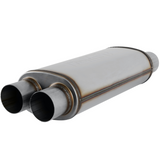 FlowFX Muffler 409SS - 3" Inlet Dual/Outlet Dual w/ X-Pipe