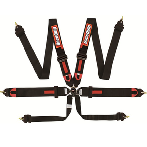 FIA 6 Point Camlock Harness Set Black (Eyebolts - 3" Shoulders)