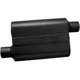 40 Series Delta Flow Chambered Muffler - 2.5" Inlet Offset/Outlet Offset