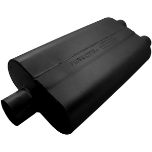 50 Series Delta Flow Chambered Muffler - 2.5" Inlet Centered/2" Outlet Dual