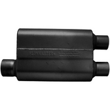 40 Series Delta Flow Chambered Muffler - 3" Inlet Offset/2.5"Outlet Dual