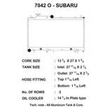 Subaru WRX/STI 08-15 2-Row Radiator w/Built-In Oil Cooler