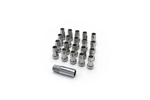 Steel 50mm Open Ended Lug Nuts M12x1.50 - Silver