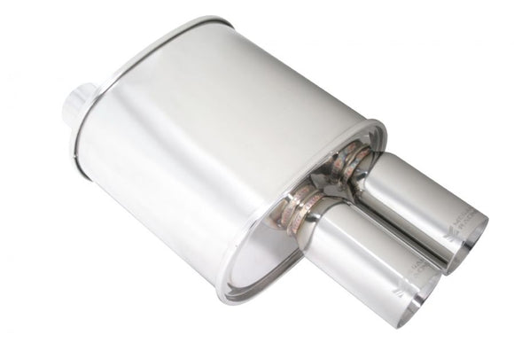 Universal Exhaust F-RT Muffler Dual Stainless Roll Tips