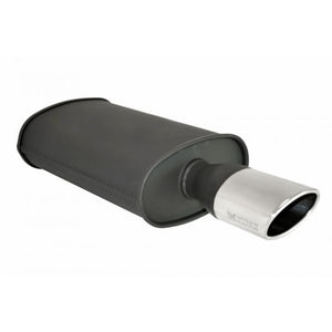 Universal Exhaust O-ST Black  Muffler Single Oval Tips